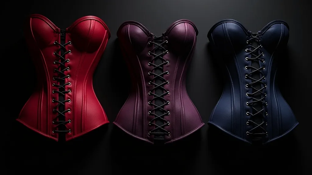 trois corsets lacés de tons profonds disposés côte à côte au choix a Strasbourg